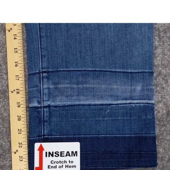 Crown & Ivy Cropped Straight Leg Jeans Women 16 Blue Stretch 5-Pocket - Picture 5 of 6